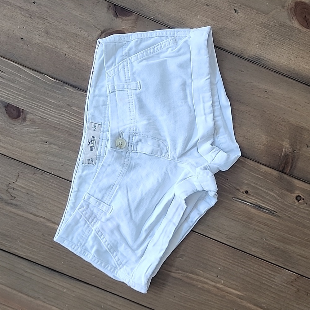 Hollister White Denim Cuffed Women's Shorts